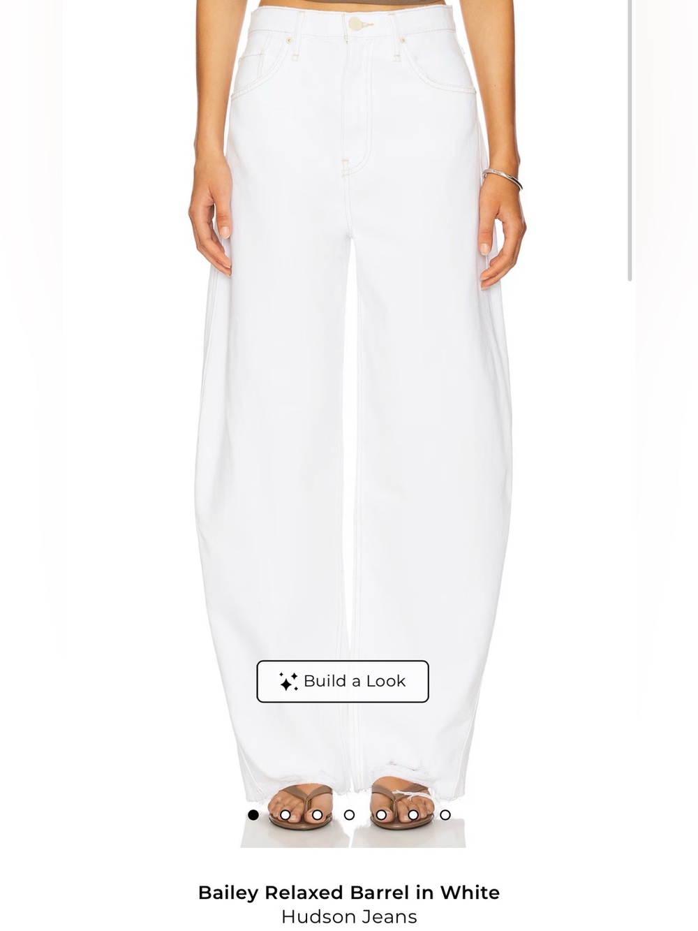 Hudson Jeans Bailey Relaxed Barrel Jeans in White Size 24